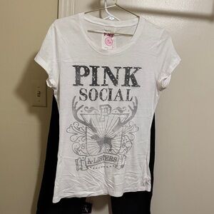 PINK Victoria's Secret White Graphic Tee
